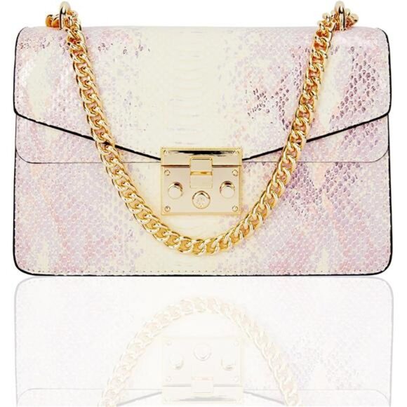 Handbags - Crossbody Bag and Satchel Purse for Women - Fashion Snake Print Chain